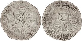SPANISH MONARCHY: PHILIP IV
1/2 Patagón. 1631. AMBERES. BRABANTE. 13,34 grs. AR. Vanhoudt-646.AN; Vti-735. MBC-.