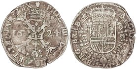SPANISH MONARCHY: PHILIP IV
Patagon. 1624. AMBERES. BRABANTE. 27,8 grs. AR. Vanhoudt-645.AN. MBC.