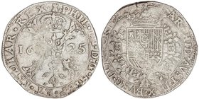 SPANISH MONARCHY: PHILIP IV
Patagón. 1625. TOURNAI. 27,92 grs. AR. (Acuñación algo floja en parte). Vanhoudt-645.TO; Vti-1113. MBC.