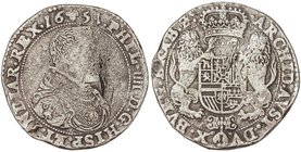 SPANISH MONARCHY: PHILIP IV
Ducatón. 1651. BRUJAS. FLANDES. 32 grs. AR. . (Oxidaciones limpiadas). Vanhoudt-642.BG. MBC-.