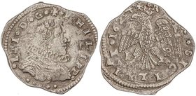 SPANISH MONARCHY: PHILIP IV
4 Tari. 1624. SICÍLIA. MESSINA. I.-P. 10,44 grs. AR. Spahr-4; Vti-171. MBC-/MBC.