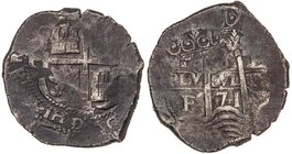 SPANISH MONARCHY: CHARLES II
8 Reales. 1671. POTOSÍ. E. 27,52 grs. (Repintada). Pátina oscura. Cal-346. BC+/MBC-.