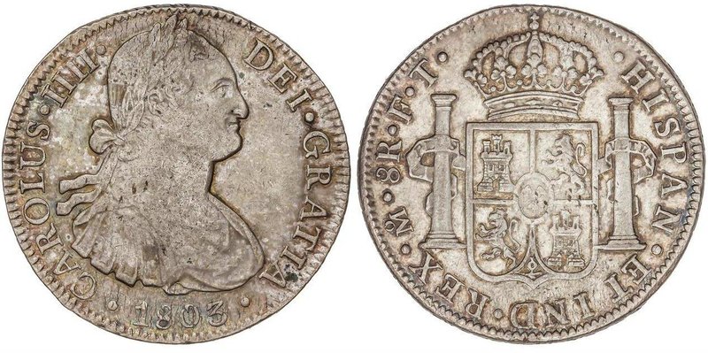 SPANISH MONARCHY: CHARLES IV
8 Reales. 1803. MÉXICO. F.T. 26,94 grs. Acuñación ...