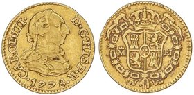 SPANISH MONARCHY: CHARLES III
1/2 Escudo. 1778. MADRID. P.J. 1,76 grs. Cal-772. MBC-.