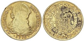SPANISH MONARCHY: CHARLES III
4 Escudos. 1778. POPAYÁN. S.F. 13,38 grs. (Probablemente ha estado en aro. Manchitas en reverso). ESCASA. Cal-355. (MBC...