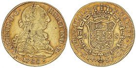 SPANISH MONARCHY: CHARLES III
8 Escudos. 1788. POPAYÁN. S.F. 26,86 grs. (Hojitas en anverso). Cal-141; XC-824. MBC.