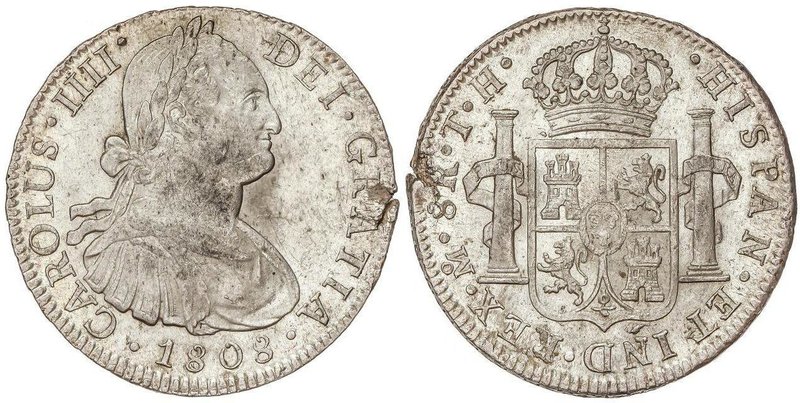 SPANISH MONARCHY: CHARLES IV
8 Reales. 1808. MÉXICO. T.H. 26,91 grs. (Grieta en...