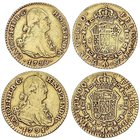 SPANISH MONARCHY: CHARLES IV
Lote 2 monedas 1 Escudo. 1791 y 1799. MADRID. M.F. Cal-490, 498. MBC- a MBC.
