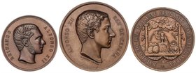 PESETA SYSTEM: ALFONSO XII
Lote 3 medallas. 1876, 1877 y 1884. AE. Ø 50, 41 y 46 mm. Exposición General Bellas Artes Madrid 1876, grabador: J. Esteba...