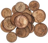 PESETA SYSTEM: ALFONSO XIII
Lote 20 monedas 1 (10) y 2 Céntimos (10). 1906 y 1911 (*6) y (*11). S.L.-V. y P.C.-V. 10 x 1 Céntimo 1906 (*6) S.L.-V.; 1...