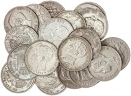 PESETA SYSTEM: LOTS
Lote 26 monedas 20 Centavos de Peso (2) y 1 Peseta (24). 1882 a 1904. Incluye 20 Centavos 1895 PUERTO RICO MBC-, 1 Peseta 1894 MB...
