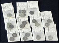 PESETA SYSTEM: LOTS
Lote 22 monedas 1 Peseta. 1891 a 1905. 1891, 1894, 1899 (3), 1900 (7), 1901, 1902 (2), 1903 (6), 1905. Estrellas visibles. A EXAM...