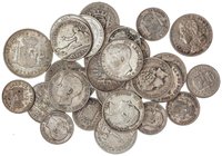 PESETA SYSTEM: LOTS
Lote 31 monedas 50 Céntimos (12), 1 (18) y 2 Pesetas. 1869 a 1905. A EXAMINAR. BC+ a SC.