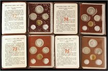PESETA SYSTEM: ESTADO ESPAÑOL
Lote 4 series 6 monedas 10 Céntimos a 50 Pesetas. (*72, 73, 74 y 75). Serie completa de carteritas originales F.N.M.T. ...