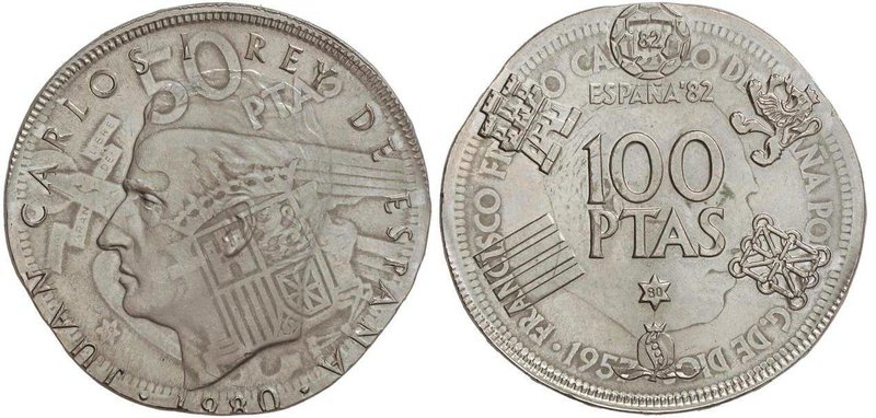 PESETA SYSTEM: JUAN CARLOS I
100 Pesetas. 1980 (*80). 12,60 grs. ERROR: Acuñada...