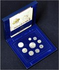 PESETA SYSTEM: JUAN CARLOS I
Serie 9 monedas 1 a 2.000 Pesetas. 2000 y 2001. AR. Las Últimas Pesetas en plata. En estuche original, con certificado. ...