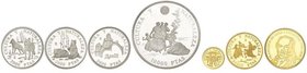 PESETA SYSTEM: JUAN CARLOS I
Serie 6 monedas 2.000 (2), 5.000, 10.000, 20.000 y 80.000 Pesetas. 1996. CULTURA Y NATURALEZA. AR, AU. Serie completa. I...