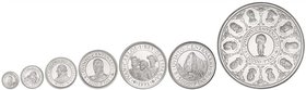 PESETA SYSTEM: V CENTENARIO
Serie 7 monedas 100, 200, 500, 1.000, 2.000, 5.000 y 10.000 Pesetas. 1991. AR. III Serie completa en plata. En estuches o...