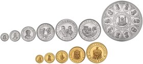 PESETA SYSTEM: V CENTENARIO
Serie 12 monedas 100, 200, 500, 1.000, 2.000, 5.000 (2), 10.000 (2), 20.000, 40.000 y 80.000 Pesetas. 1990. AR y AU. Seri...