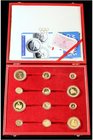 PESETA SYSTEM: BARCELONA OLYMPICS 1992
Serie 12 monedas 10.000 (4), 20.000 (4) y 80.000 Pesetas (4). 1992. AU. Series I a IV. Serie completa en oro, ...