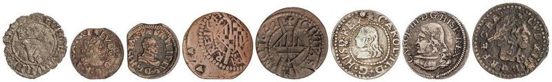 LOTS AND COLLECTIONS
 Lote 8 monedas . JUAN I a CARLOS III . AE, AR(2), VE. Cro...