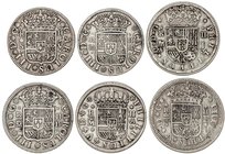 LOTS AND COLLECTIONS
Lote 6 monedas 2 Reales. 1718 a 1761. FELIPE V (3) y CARLOS III (3). MADRID (3), SEGOVIA (2) y SEVILLA. Todas diferentes y penin...