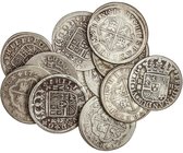 LOTS AND COLLECTIONS
Lote 14 monedas 2 Reales. 1717 a 1759. LUIS I, FELIPE V (12), FERNANDO VI. CUENCA, MADRID, SEGOVIA, SEVILLA. AR. A EXAMINAR. BC ...