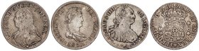 LOTS AND COLLECTIONS
Lote 4 monedas 8 Reales (3) y Ecu. 1755 a 1821. FERNANDO VI, CARLOS IV y FERNANDO VII. Contiene columnario méxico 1755 con resel...