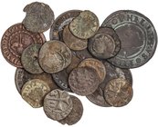 LOTS AND COLLECTIONS
Lote 28 monedas Óbolo a 40 Céntimos de Escudo. Siglo XIII a 1866. MEDIEVAL CASTELLANO a ISABEL II. AE y Ve. Incluye Óbolo Alfons...