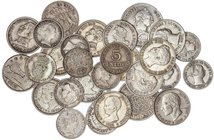LOTS AND COLLECTIONS
Lote 28 monedas de plata módulo pequeño. 1774 a 1926. CARLOS III a ALFONSO XIII. AR. Pequeña interesante colección de moneda tip...