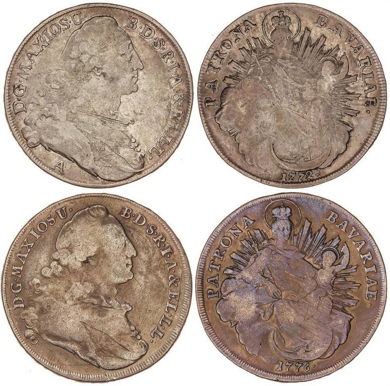 WORLD COINS: GERMAN STATES
Lote 2 monedas Thaler. 1772 y 1776. MAXIMILIANO JOSÉ...