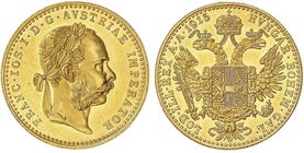 WORLD COINS: AUSTRIA
1 Ducado. 1915. FRANCISCO JOSÉ I. 3,48 grs. AU. Reacuñación (Restrike). Fr-494; KM-2267. SC-/SC.