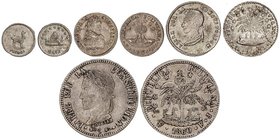 WORLD COINS: BOLIVIA
Lote 4 monedas 1/4, 1/2, 1 y 4 Soles. 1830 a 1860. POTOSÍ. AR. MUY INTERESANTE. KM-93.2, 111, 119.2, 139. MBC a SC.