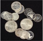 WORLD COINS: CANADA
Lote 14 monedas 1 (10), 5 (2) y 10 Dólares (2). 1935 a 1984. AR. Todas diferentes y casi todas commemorativas. 5 y 10 dolares Oli...