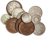 WORLD COINS: CHINA
Lote 12 monedas 1, 5, 10 (2), 20 (5) Céntimos y 10 Cash (3). 1900 a 1926. AE (4) y AR (7). Módulo pequeño. Todas diferentes. A EXA...