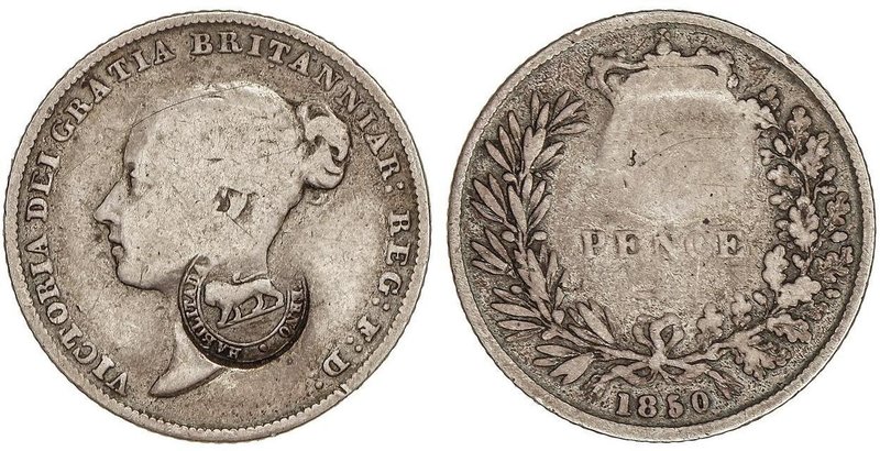 WORLD COINS: COSTA RICA
1 Real. (1849-1857). 2,7 grs. AR. Resello Tipo IV ´HABI...