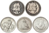WORLD COINS: UNITED STATES
Lote 5 monedas 1/2 Dólar. 1892, 1893, 1925 y 1952. AR. Incluye Expo Chicago-Colón 1892 y 1893, Montañas Rocosas 1925, 150 ...