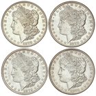WORLD COINS: UNITED STATES
Lote 4 monedas 1 Dólar. 1878, 1878-S, 1879-O, 1879-S. FILADELFIA, NUEVA ORLEANS, SAN FRANCISCO (2). AR. Tipo Morgan. A EXA...
