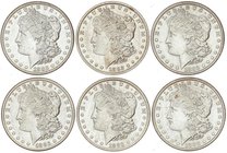 WORLD COINS: UNITED STATES
Lote 6 monedas 1 Dólar. 1882, 1882-O, 1882-S, 1883, 1883-O, 1883-S. FILADELFIA, NUEVA ORLEANS (2), SAN FRANCISCO (2). AR. ...