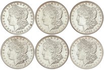 WORLD COINS: UNITED STATES
Lote 6 monedas 1 Dólar. 1884-O, 1885, 1885-O, 1886, 1887, 1887-S. FILADELFIA (2), NUEVA ORLEANS (2), SAN FRANCISCO. AR. Ti...