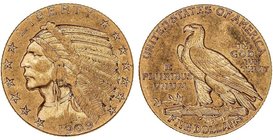 WORLD COINS: UNITED STATES
5 Dólares. 1909. 8,31 grs. AU. Tipo Indio. Fr-148; KM-129. MBC+.