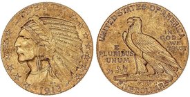 WORLD COINS: UNITED STATES
5 Dólares. 1913. 8,35 grs. AU. Tipo Indio. Fr-148; KM-129. MBC+.