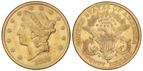 WORLD COINS: UNITED STATES
20 Dólares. 1889-S. SAN FRANCISCO. 33,36 grs. AU. (Rayitas). Fr-178; KM-74.3. EBC-.