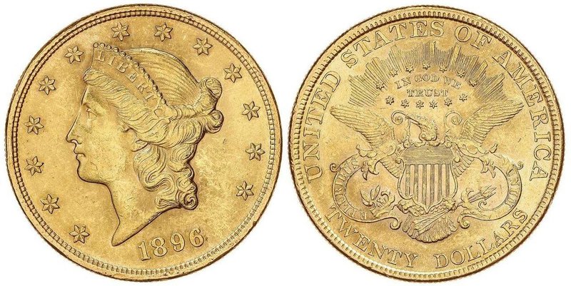 WORLD COINS: UNITED STATES
20 Dólares. 1896. 33,39 grs. AU. Coronet Head. Fr-17...