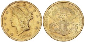WORLD COINS: UNITED STATES
20 Dólares. 1896. 33,39 grs. AU. Coronet Head. Fr-178; KM-74.3. EBC-.