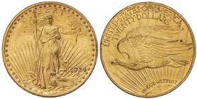 WORLD COINS: UNITED STATES
20 Dólares. 1924. 33,38 grs. AU. Saint Gaudens. (Pequeños golpecitos). Fr-185; KM-131. EBC.