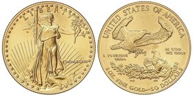 WORLD COINS: UNITED STATES
50 Dólares. 1987. 34,02 grs. AU. Fecha en números romanos. Saint-Gaudens. Fr-B1; KM-219. SC.