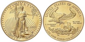 WORLD COINS: UNITED STATES
50 Dólares. 1992. 33,93 grs. AU. Saint-Gaudens. Fr-B1; KM-219. SC.