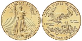 WORLD COINS: UNITED STATES
50 Dólares. 1999. 33,92 grs. AU. Saint-Gaudens. Fr-B1; KM-219. SC.
