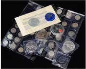 WORLD COINS: UNITED STATES
Lote 56 monedas 1 Dime (49), 1 Dólar (6) y 1 Onza Troy. 1912 a 1986. AR y CuNi (3). A EXAMINAR. BC+ a SC.